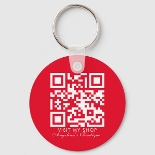 Zakelijk Logo QR Code Boutique voor Sociale Media Sleutelhanger