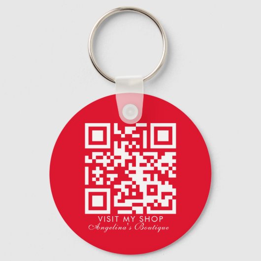 Zakelijk Logo QR Code Boutique voor Sociale Media Sleutelhanger (Voorkant)
