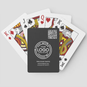 Zakelijk Logo QR Code Branding Bedrijfs Zwart Pokerkaarten