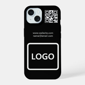 Zakelijk Logo QR Code Branding Eenvoudige iPhone H 15 Case