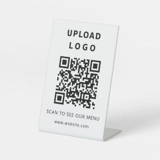 Zakelijk logo QR-code contactloos menu en website Reclamebord Met Voetstuk
