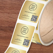 Zakelijk Logo QR Code Goud Vierkante Sticker