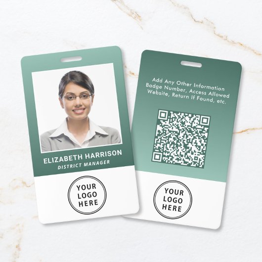 Zakelijk Logo QR Code Groen Personeel Identificati Badge