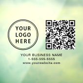 Zakelijk logo QR-code horizontaal Raamsticker (Vel 3)