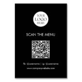 Zakelijk Logo QR Code Menu Modern Minimalistisch Kaart (Achterkant)