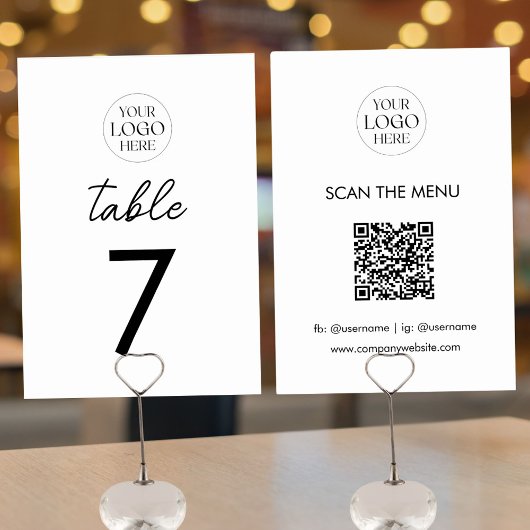 Zakelijk Logo QR Code Menu Modern Minimalistisch Kaart