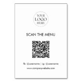 Zakelijk Logo QR Code Menu Modern Minimalistisch Kaart (Achterkant)
