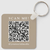 Zakelijk logo & QR-code merkpromotie Sleutelhanger (Achterkant)