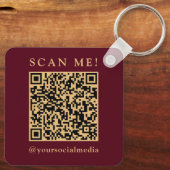 Zakelijk logo & QR-code merkpromotie Sleutelhanger (Achterkant)