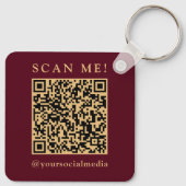 Zakelijk logo & QR-code merkpromotie Sleutelhanger (Achterkant)