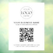 Zakelijk logo & QR-code modern eenvoudig Raamsticker (Vel 3)