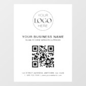 Zakelijk logo & QR-code modern eenvoudig Raamsticker (Vel)