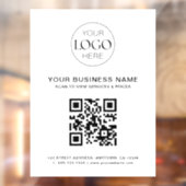Zakelijk logo & QR-code modern eenvoudig Raamsticker (Vel 2)
