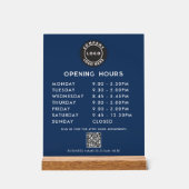 Zakelijk Logo QR Code Moderne Openingsuren Acryl Bord (Voorkant)