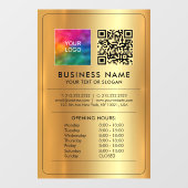 Zakelijk Logo QR Code Openingstijden Nepgoud Raamsticker (Vel)