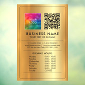 Zakelijk Logo QR Code Openingstijden Nepgoud Raamsticker (Vel 3)