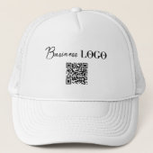 Zakelijk Logo QR Code Personeel Trucker Pet (Voorkant)