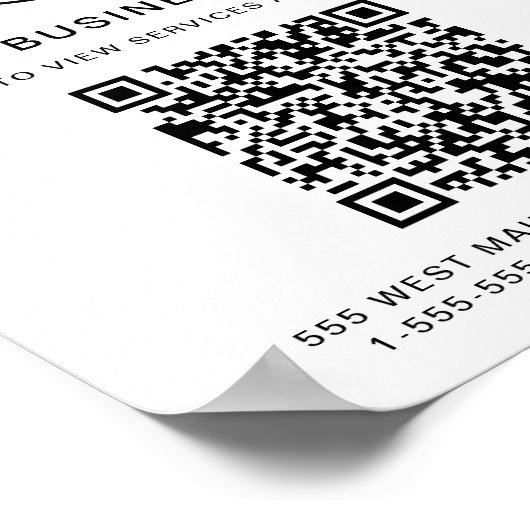 Zakelijk Logo QR Code Poster (Hoek)