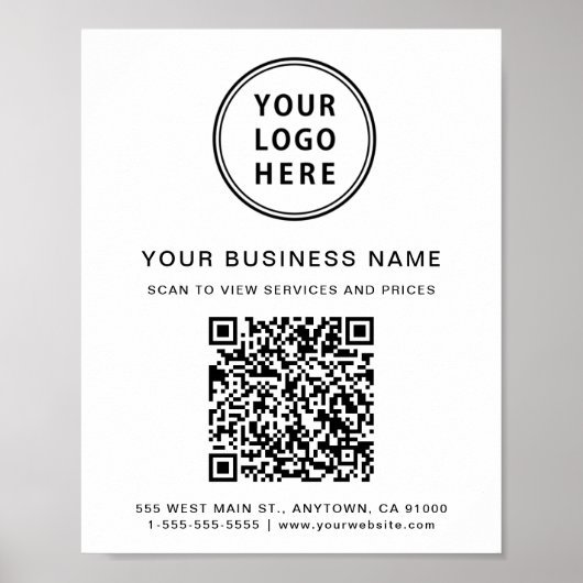 Zakelijk Logo QR Code Poster (Voorkant)