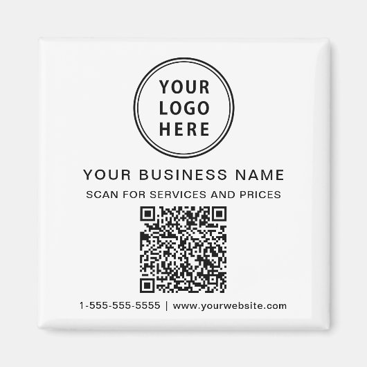 Zakelijk Logo QR Code Promotie Magneet (Voorkant)