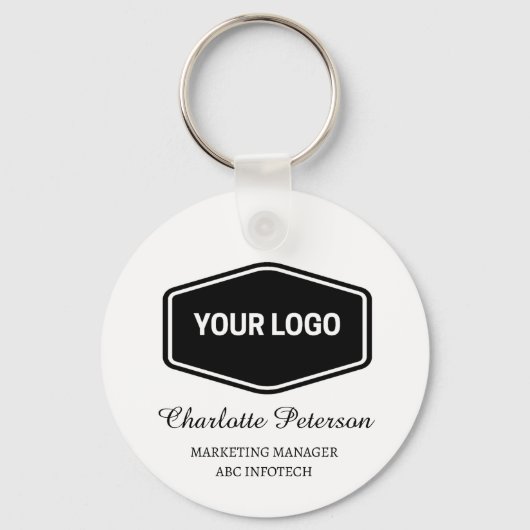 Zakelijk logo & QR-code promotioneel Sleutelhanger (Voorkant)