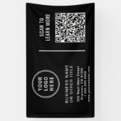 Zakelijk Logo QR Code Promotioneel Zwart Spandoek (Verticaal)