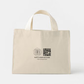 Zakelijk Logo QR Code Promotionele Mini Branding Tote Bag (Achterkant)