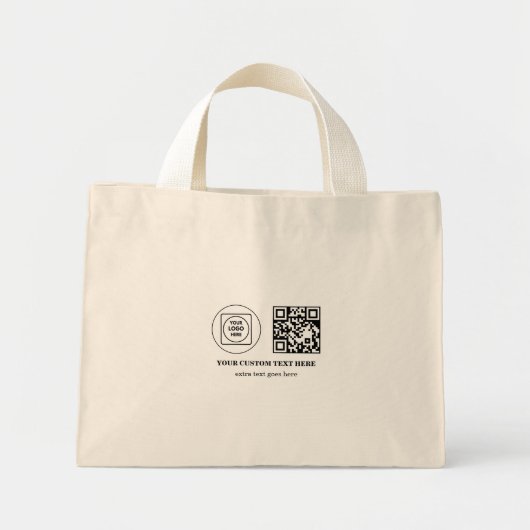 Zakelijk Logo QR Code Promotionele Mini Branding Tote Bag (Voorkant)