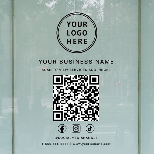 Zakelijk Logo QR Code Raamsticker