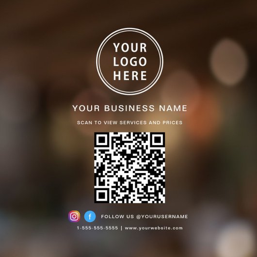 Zakelijk logo QR-code Raamsticker