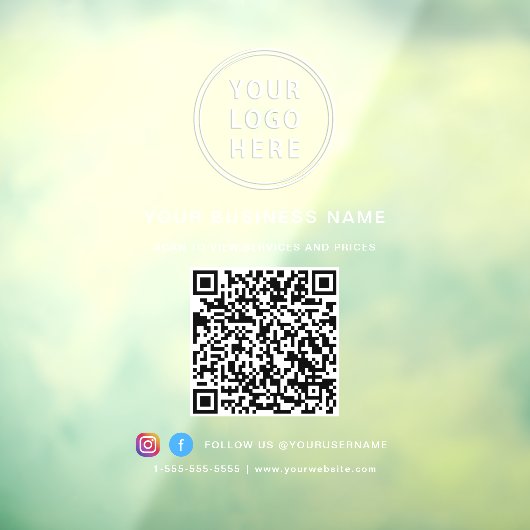 Zakelijk logo QR-code Raamsticker (Vel 3)