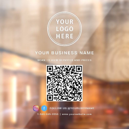Zakelijk logo QR-code Raamsticker (Vel 2)