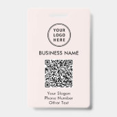 Zakelijk Logo QR Code Roze Badge (Achterkant)