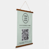 Zakelijk logo QR-code Sage groen Hangend Wandkleed (Gebogen)