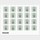 Zakelijk Logo QR Code Sage Groen Vierkante Sticker (Vel)