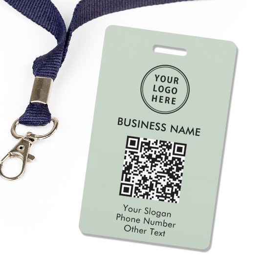 Zakelijk Logo QR Code Saliegroen Badge