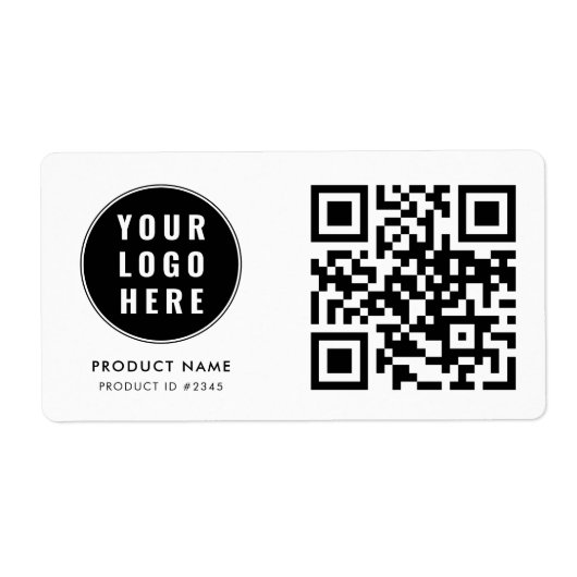 Zakelijk Logo QR Code Scan Hier Eenvoudig Etiket (Voorkant)