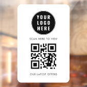 Zakelijk Logo QR Code Scan Hier Eenvoudig Raamsticker (Vel 2)