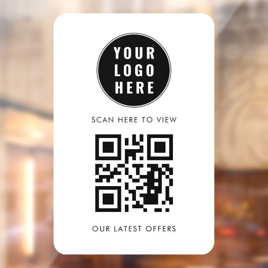 Zakelijk Logo QR Code Scan Hier Eenvoudig Raamsticker (Vel 2)