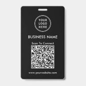 Zakelijk Logo QR Code Scan om te Verbinden Zwart Badge (Voorzijde)