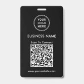 Zakelijk Logo QR Code Scan om te Verbinden Zwart Badge (Achterkant)