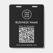 Zakelijk Logo QR Code Scan om te Verbinden Zwart Badge (Voorzijde)