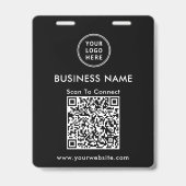 Zakelijk Logo QR Code Scan om te Verbinden Zwart Badge (Achterkant)