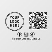Zakelijk Logo QR Code Social Media Horizontaal Raamsticker (Vel)