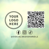 Zakelijk Logo QR Code Social Media Horizontaal Raamsticker (Vel 3)