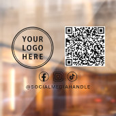 Zakelijk Logo QR Code Social Media Horizontaal Raamsticker (Vel 2)