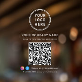 Zakelijk logo QR-code social media wit Raamsticker