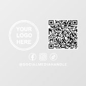 Zakelijk Logo QR Code Sociale Media Horizontaal Raamsticker (Vel)