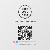 Zakelijk Logo QR Code Sociale Media Raamsticker (Vel)