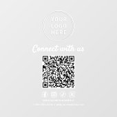 Zakelijk Logo QR Code Sociale Media Wit Raamsticker (Vel)